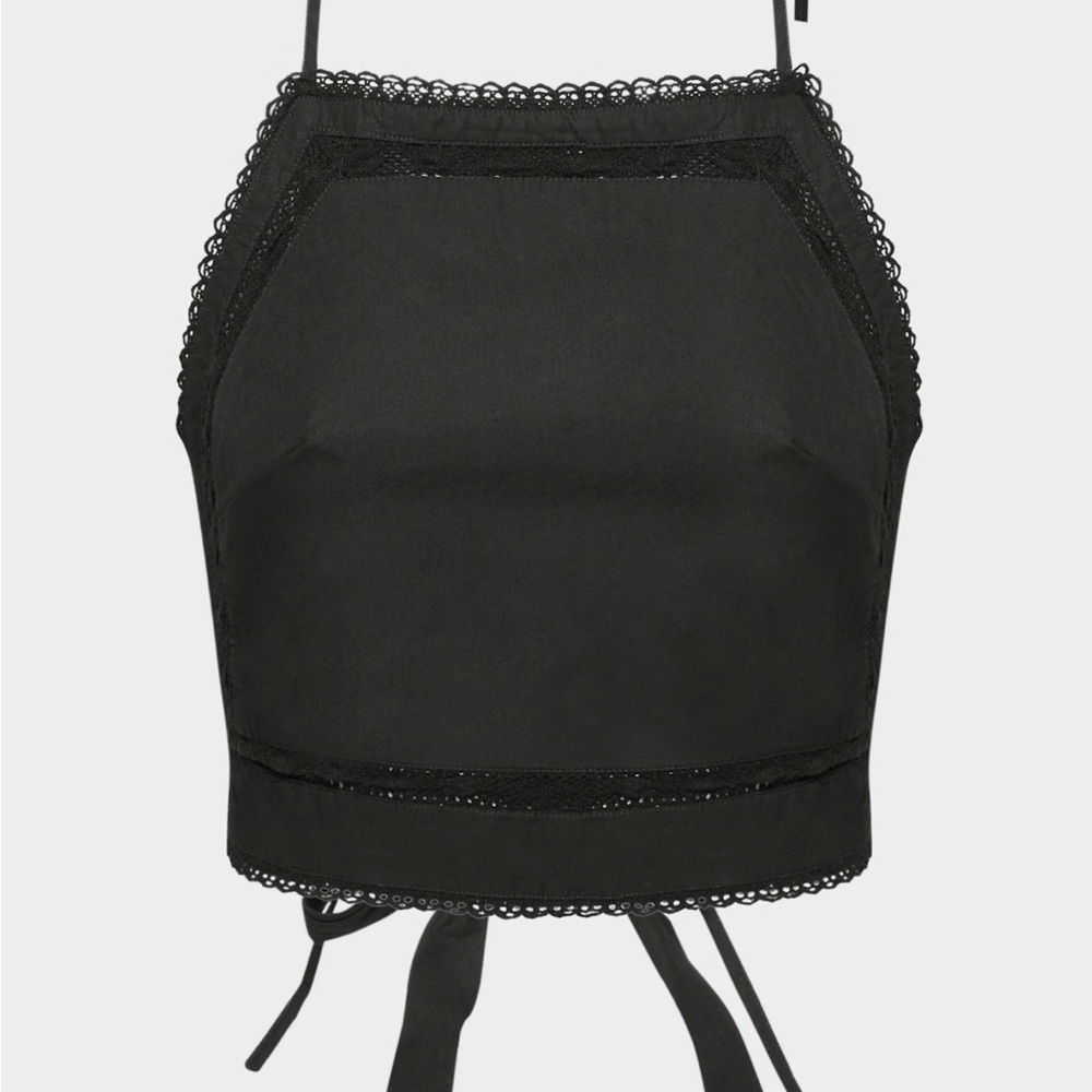 Small Black Wilfred Winslow Poplin Halter Top